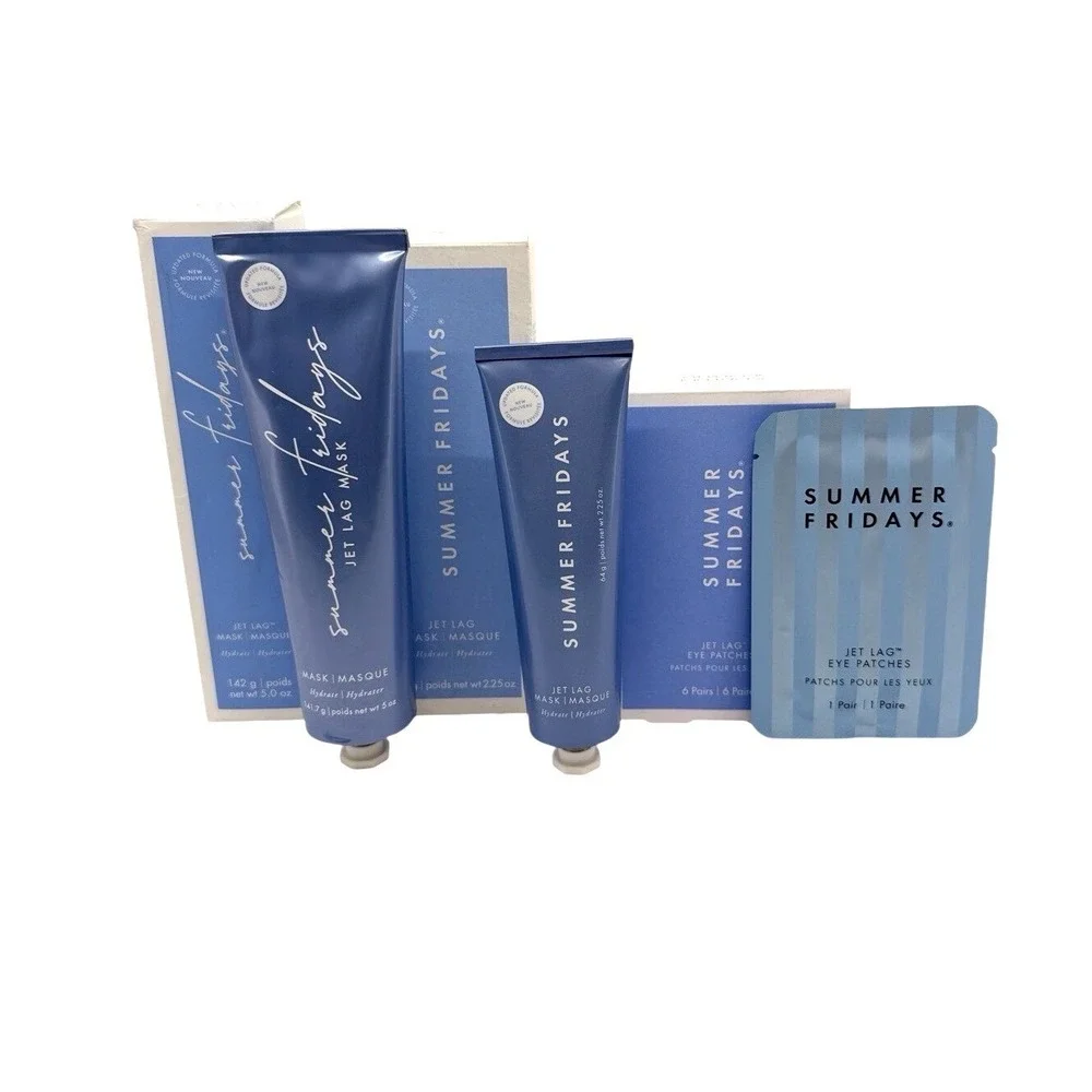 Summer Fridays Jet Lag Mask Jumbo & Regular + Eye Patches Set New - Picture 1 of 6